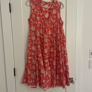 Naudic boho Size Medium Midi Dress. Embroidery. Floral.
